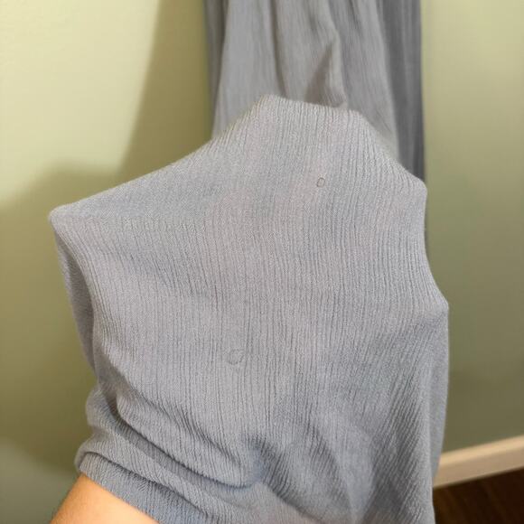 Free People Braided Halter Maxi Dress Large Gray Boho Casual Summer Gauze A-Line - Picture 10 of 12